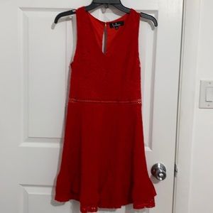 Sleeveless Red Dress by Lulus.